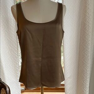 St John Couture Bronze Satin Like Women's Tank Top Shell Small Holiday